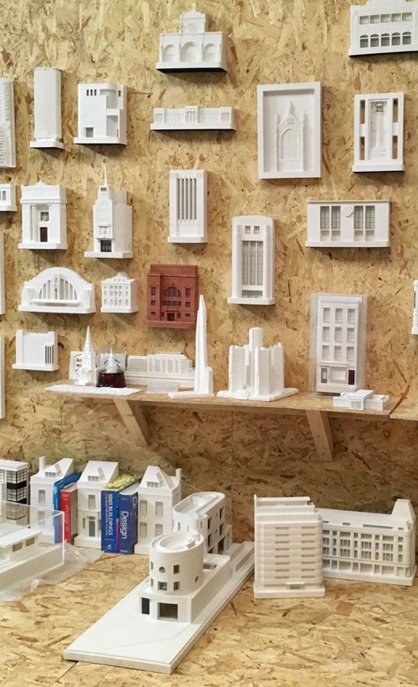 A few of our plaster models on display at our workshop. Architectural Model Display, Small Models Architecture, Paper Model Architecture, Science Exhibition Ideas, Model Display, Architecture Classic, Architecture Models, Architectural Sculpture, Plaster Sculpture