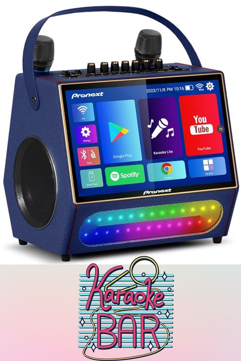 Karaoke Machine with Lyrics Display Screen for Adults, Bluetooth Speaker with 2 Rechargeable UHF Mics, Built-in 14" Tablet & WiFi, DJ Lights, Portable Karaoke System for Party(Stand included). #Karaoke 
Follow me for more fun ideas!

As an Amazon Associate, I earn from qualifying purchases. Fall Szn, Dj Lights, Karaoke Speaker, Karaoke System, Karaoke Machine, Party Stand, Dj Lighting, Backyard Party, Outdoor Games