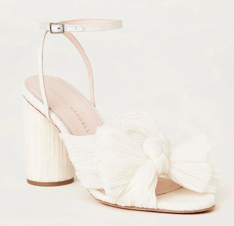 Bridal Shoes Suggestions! - Michigan + Detroit Custom Couture Wedding Gown Designer White Block Heels, Formal Heels, Loeffler Randall Shoes, Open Toe High Heels, Bow Heels, Super High Heels, Womens Wedding Shoes, Ivory Pearl, Beige Shoes