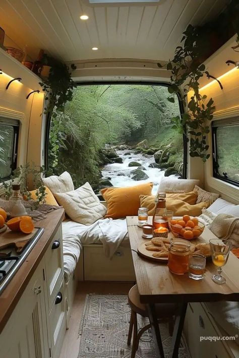 Boho Sprinter Van, Vanlife Aesthetic Interior, Campervan Aesthetic, Boho Van Life, Small Van Conversion Ideas Layout, Vanlife Aesthetic, Vanlife Interiors, Van Life Interior, Van Decor