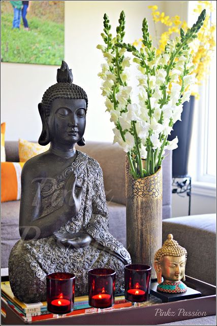 Global Home Decor Style, Smiling Buddha, Buddha Home Decor, Deco Zen, Zen Home Decor, Buddha Decor, Global Decor, Thai Buddha, Indian Interiors