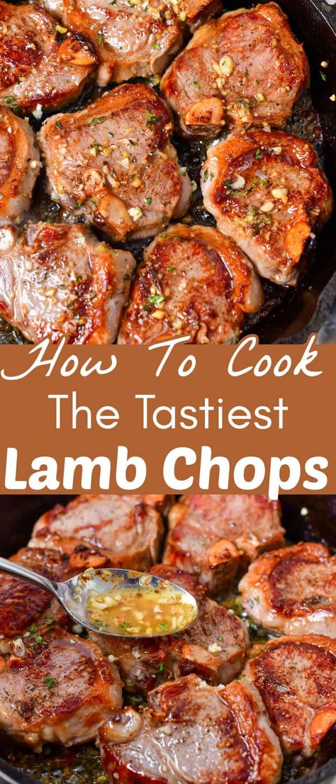 Lamb Chops - Easy, Tender Seared Lamb with Butter, Garlic, and Herb Best Lamb Chops, Lamb Loin Chop Recipes, Lamb Roast Recipe, Lamb Chops Recipe, Upscale Restaurant, Lamb Loin Chops, Lamb Dinner, Lamb Steaks, Filet Mignon Recipes