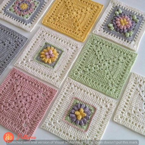 crochet pattern-Retro Romance: Granny Square Crochet Blanket Color Scheme Pattern Granny Square Border, Granny Square Crochet Blanket, Crochet Granny Square Pattern, Square Crochet Blanket, Crochet Frock, Contemporary Crochet, Frock Pattern, Retro Romance, Square Border