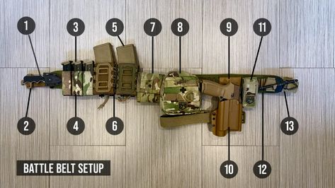 Battle Belt, Army Gears, Survival Skills Life Hacks, Military Gear Tactical, Tactical Gear Loadout, Combat Gear, Tactical Equipment, Tactical Survival, Prepper Survival