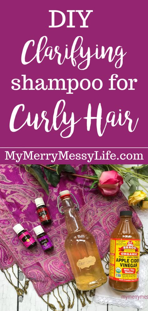 DIY Gentle Clarifying Shampoo for Curly Hair Clarifying Shampoo For Curly Hair, Natural Clarifying Shampoo, Apple Cider Hair, 2b Hair, Curl Hairstyle, Baking Soda Shampoo Recipe, Apple Cider Vinegar For Hair, Baking Soda For Hair, Messy Life