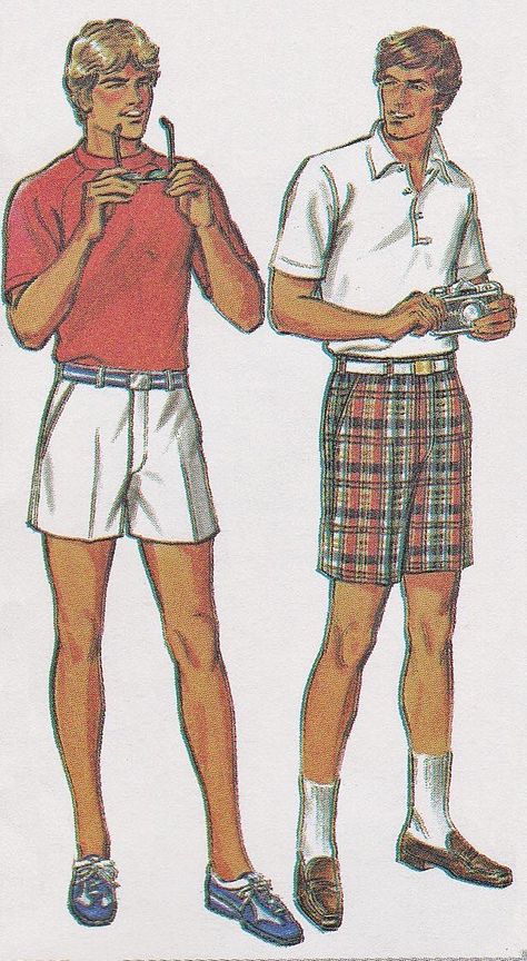 70s Summer Mens Fashion, Sheepish Pose Reference, Vintage Sewing Pattern Illustrations Men, Vintage Sewing Patterns Men, 1980s Fashion Mens, 60s Men's Fashion, 60s Fashion Mens, 60s Mens Fashion, 80s Mens Fashion