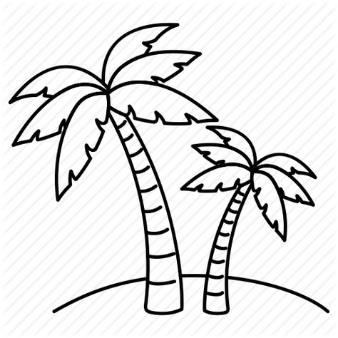 Palm Tree Line Drawing - Beach Palm Tree Drawing (512x512) Palm Trees Clipart, Palm Tree Clipart Black And White, Easy To Draw Palm Trees, Plam Tree Drawing Easy, Beach Trees Drawing, Cartoon Palm Tree Drawing, Palm Tree Coloring Pages Free Printable, Palm Tree Coloring Page, Simple Palm Tree Drawing