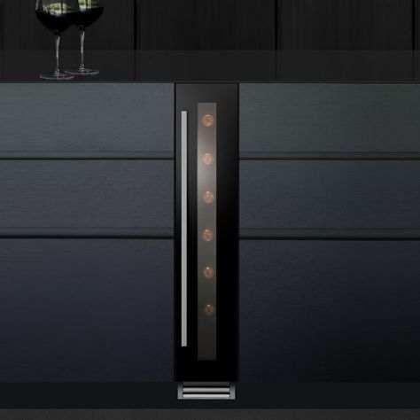 Small Wine Fridge In Kitchen, Wine Fridge In Kitchen, Beverage Cabinet, Small Wine Fridge, Built In Kitchen Appliances, Undercounter Wine Cooler, Compact Kitchens, Built In Wine Cooler, Make Your Own Wine