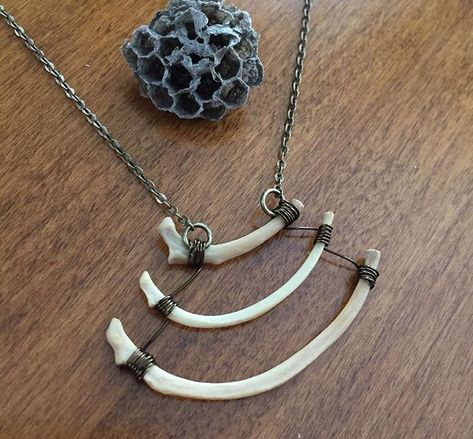 Wire Wrapped Bones, Animal Bones Crafts, Oddities Art, Animal Bone Jewelry, Taxidermy Jewelry, Leg Bones, Skull Crafts, Pagan Crafts, Taxidermy Art