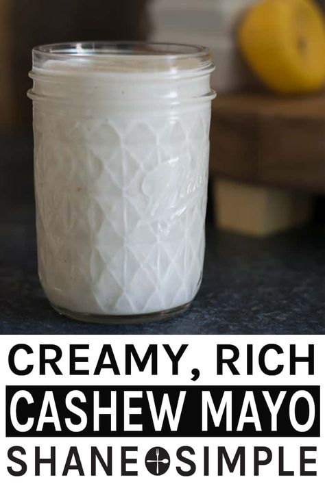 A healthy plant-based alternative to regular mayo. This cashew mayo is creamy, rich, tangy, delicious and easy to make. #WFPBrecipe #VeganRecipe #plantbased #withoutoil #easyrecipe #cleaneating Mayo Alternative, Cashew Mayo, Vegan Basics, Plant Based Sauces, Vegan Dressings, Vegan Dressing, Vegan Mayo, Wfpb Recipes, Whole Foods Plant Based