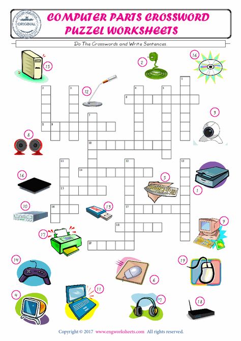 Complete The Crossword Using The Computer Parts Of Pictures Vocabularies Worksheets, Computer Lab Worksheets, Parts Of Computer Worksheet, Dictionary Worksheets, Computer Worksheet, Computer Science Lessons, Computer Lab Lessons, Puzzle Worksheet, Teaching Computers