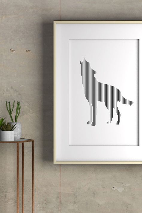 Wolf Printable, Abstract Wolf, Line Illustrations, Wolf Images, Wall Art Minimalist, Abstract Line Art, A Wolf, Line Illustration, Wall Decor Printables