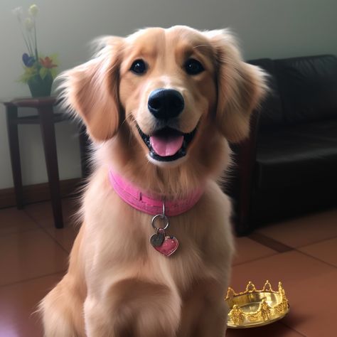 golden retriever pink collar Golden Retriever Aesthetic, Very Cute Dogs, Pink Collar, Pink Collars, Soft Girl, Cute Pink, Puppy Love, Girl Hairstyles, Golden Retriever