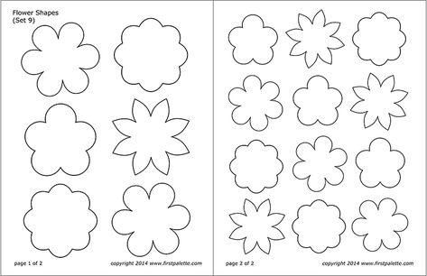 Flower Shapes | Free Printable Templates & Coloring Pages | FirstPalette.com Simple Flower Template Free Printable, Small Paper Flowers Diy Template Free Printable, Small Flower Template Free Printable, Printable Flowers Cutout, Flower Templates Printable Free Pattern, Flower Patterns Template, Simple Flower Clipart, Flower Templates Printable Free, Felt Flower Template