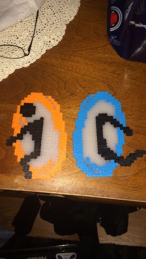 Portal Perler Beads, Rave Diy, Bead Artwork, Video Game Perler, Perler Designs, Kandi Ideas, Perler Ideas, Pixel Art Templates, Art Templates