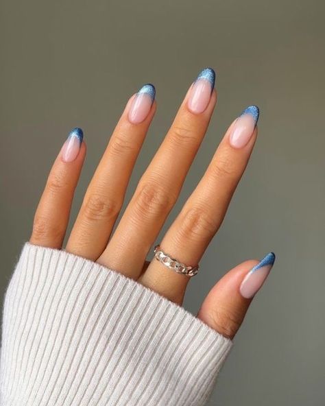 If you’re still in need of your something blue, check out these stunning blue wedding nails you will totally want to copy! ⠀⠀⠀⠀⠀⠀⠀⠀⠀ #somethingblueweddingnails #weddingnails #weddingnailinspo #somethingblue #somethingblueinspo Bride Nails Something Blue, Denim Blue French Tip Nails, Light Blue Nails With Dark Blue Tips, Blue French Tip Nails For Wedding, Light Blue And Dark Blue French Tips, Prom Nails Blue, Blue Wedding Nails, Blue Prom Nails, Wedding Nails For Bride