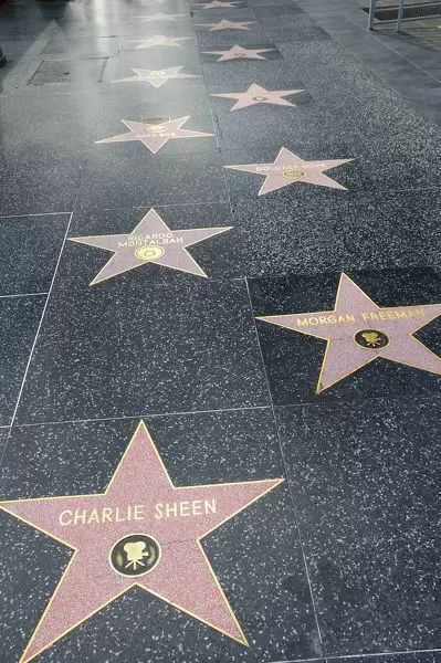 Los Angeles Hollywood, Charlie Sheen, Hollywood Boulevard, Morgan Freeman, Hollywood Walk Of Fame Star, Hollywood Walk Of Fame, Photo Puzzle, Walk Of Fame, Unique Image