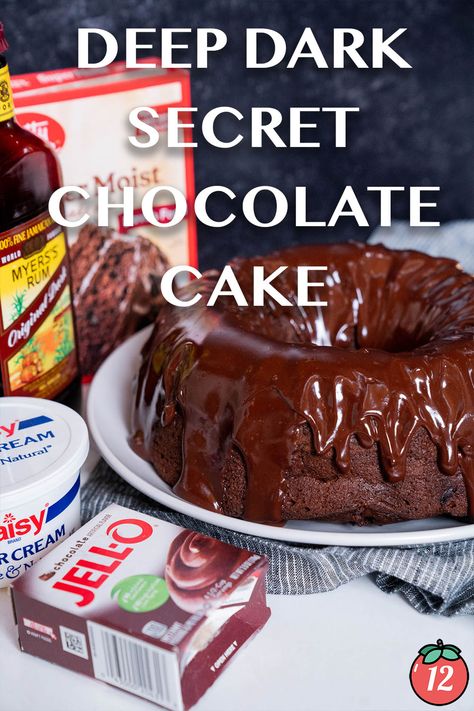 Deep Dark Secret Chocolate Cake | 12 Tomatoes Darn Good Chocolate Cake Recipe, Chocolate Chip Bundt Cake With Box Cake, Chocolate Bundt Cake With Cake Mix Boxes, Box Chocolate Cake Recipes, Chocolate Cake Mix Recipes, Cake Mix Desserts, Baking Secrets, Chocolate Bundt, Chocolate Bundt Cake