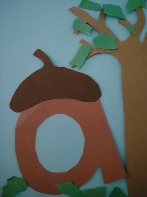 a is for acorn A Is For Acorn Preschool, A Is For Acorn Craft, A Is For Craft Preschool, A Is For Acorn, Letter A Crafts For Preschool, Alphabets Activity, Aa Letter, Class Calendar, September Preschool