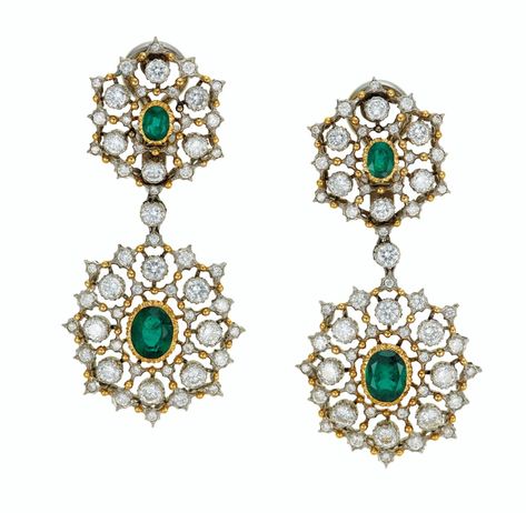 Emerald And Diamond Earrings, Diamond Earrings, Emerald, Drop Earrings