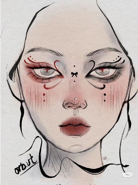 Extraordinary Makeup, Korean Makeup Tips, Funky Makeup, Vampire Bride, Mekap Mata, Makeup Drawing, Most Paused Movie Scenes, Makeup Face Charts, Face Art Makeup