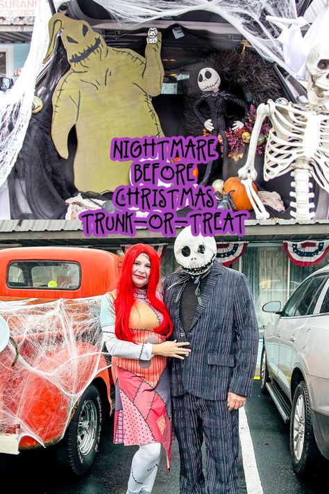 Nightmare Before Christmas Trunk or Treat | Tonya Staab Jack Skellington Trunk Or Treat Ideas, Nightmare Before Christmas Trunk Or, Nightmare Before Christmas Trunk Or Treat, Nightmare Before Christmas Trunk, Christmas Trunk Or Treat, Trunk Or Treat, Jack Skellington, Cool Costumes, Nightmare Before