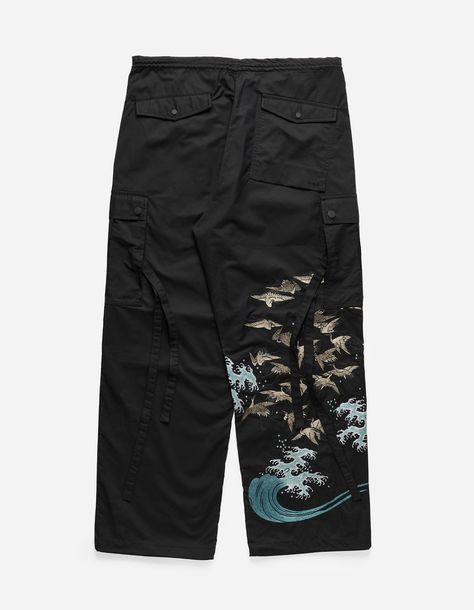 Maharishi | Peace Cargo Snopants® Loose Fit Black Utagawa Hiroshige, Style Cargo, Japanese Artists, Recycled Fabric, Track Pants, Cargo Pants, Loose Fitting, Organic Cotton, Track