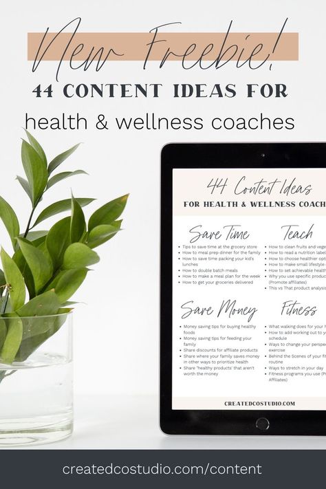 Trying to use social media to gain new clients for your health and wellness coaching business? I know it's hard to come up with new ideas so I created this PDF with 44 content ideas in all different categories. Use these to get clients for your health coaching business on instagram, facebook and pinterest. Health Coaching Business, Batch Meals, Wellness Coaching Business, Get Clients, Wellness Coaching, Dinner Meal Prep, Health Coach Business, Business On Instagram, Health And Wellness Coach