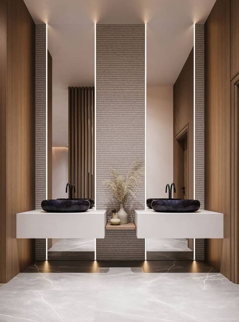 Minimal Architecture House, Reception Bathroom, Modern Washroom Design, Luxury Sink, Toilet Design Modern, Dining Room Design Luxury, Bathroom Design Styles, Toilet Room Decor, Wc Design