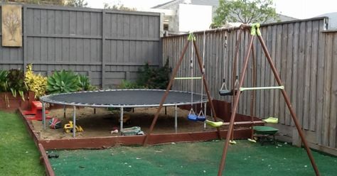 What to use as trampoline base | Hometalk Amazing Landscaping Ideas, Backyard Trampoline, Teen Bedroom Designs, Childs Play, Backyard Play, Two Boys, Backyard Farming, What To Use, Kids Area