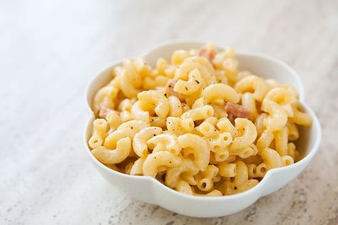 Macaroni and with grated cheddar cheese, milk, butter, macaroni pasta, and cubed ham. Mac And Cheese Without Milk, Make Mac And Cheese, Quick Mac And Cheese, Velveeta Mac And Cheese, Pasta Macaroni, Easy Mac And Cheese, Making Mac And Cheese, Macaroni And Cheese Recipe, Best Mac And Cheese