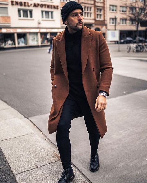 Brown Coat Outfit Men, Streetwear Men Outfits Street Fashion, Black Jeans Outfit Winter, Plaid Coat Outfit, Brown Coat Outfit, Court Outfit, Outfits Men Streetwear, Streetwear Winter, Long Coat Men