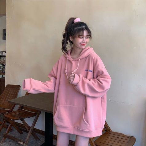 Oversized Pink Hoodie, Tita Outfit, Francescas Outfits, Pink Hoodie Outfit, Baggy Outfits, Muslim Outfits Casual, Korean Casual Outfits, Baggy Clothes, Muslim Outfits