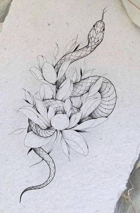 Snake And Flowers Tattoo, Spiritual Tattoo, Cobra Tattoo, Symbolic Meanings, Snake Tattoo Design, Spiritual Tattoos, Tattoo Feminina, Snake Tattoo, Spiritual Meaning