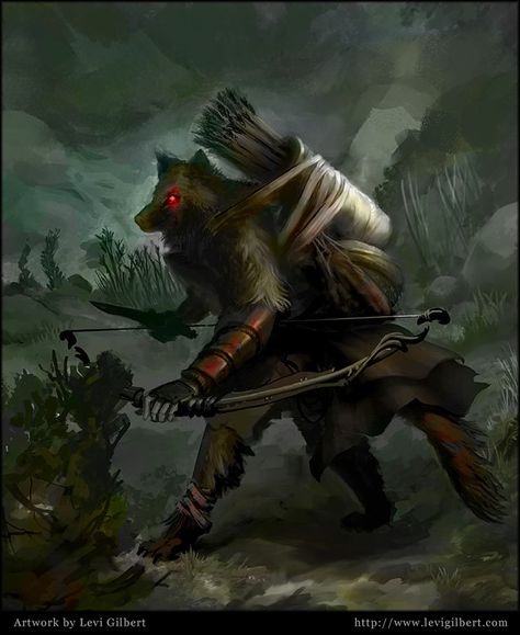 ArtStation - Wolf Ranger, Levi Gilbert Wolf Ranger, Fantasy Werewolf, Pathfinder Rpg Characters, Ranger Dnd, Dnd Dragonborn, Wolf Shifter, Fantasy Wolf, Werewolf Art, Fantasy Races