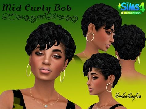 drteekaycee's Mid Curly Bob - My first Pet SP needed Sims 4 Short Hair, Hair The Sims 4, Hair Ts4, First Pet, Disney Princess Hairstyles, Curly Pixie Hairstyles, Short Curly Pixie, Sims 4 Cc Kids Clothing, Sims 4 Cc Skin