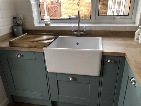 Realistic Kitchen, Ikea Sinks, Draining Board, Wood Worktop, Belfast Sink, Farmhouse Kitchen Island, Butler Sink, Sink Drainer, Chopping Boards