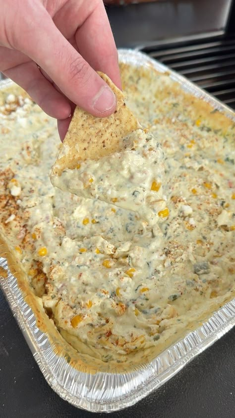 #ad Spicy Cheesy Corn Dip with the help of my friends at @meijerstores! #meijerpartner #meijerrecipes | Instagram Smoked Street Corn, Cheesy Corn Dip, Mexican Corn Dip, Street Corn Dip, Mexican Street Corn Dip, Corn Dip Recipes, Cheesy Corn, Delicious Dips Recipes, Corn Dip