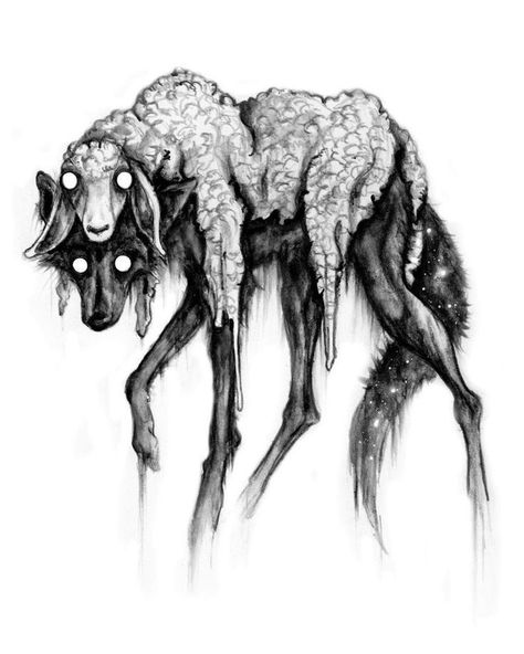 Scary Drawing Ideas, Sheep Drawing, Creepy Animals, Sheep Print, Scary Drawings, Creepy Drawings, Scary Tattoos, Scary Dogs, Scary Animals