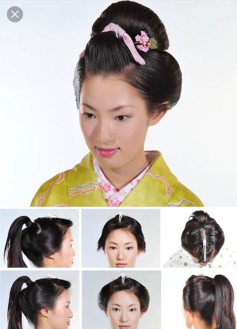 Maiko Hairstyle, Geisha Hairstyles, Maiko Hair, Kimono Hairstyle, Japanese Hairstyle Traditional, Japan Hairstyle, Geisha Makeup, Geisha Hair, Traditional Hairstyle