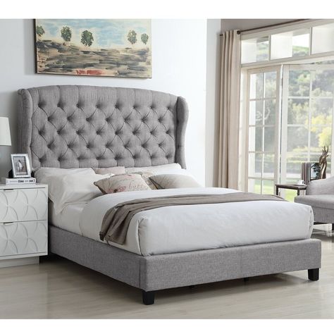 Mulhouse Furniture Feliciti Upholstered Standard Bed & Reviews | Wayfair Tufted Upholstered Bed, Bed Platform, King Upholstered Bed, King Platform Bed, Platform Bed With Storage, Upholstered Panel Bed, Standard Bed, Queen Platform Bed, King Bed Frame