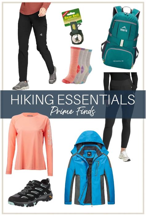 Hiking Essentials #amazon #hiking #travel Amazon Hiking Clothes, Hiker Girl Outfit, Hiking Essentials For Women, Backpacking Outfits, Hiker Girl, Hiking Attire, Oregon Hikes, Random Tips, Cargo Leggings