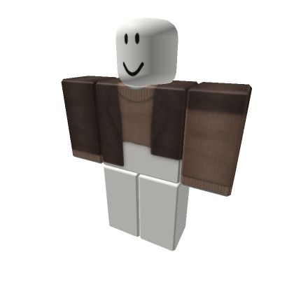 Formal brown jacket tucked sweater | Dark Academia - Roblox Roblox Bloxburg Outfit Codes Dark Academia, Dark Academia Roblox Avatar, Dark Academia Bloxburg Outfit Codes, Dark Academia Roblox Outfits, Roblox Jacket Code, Dark Academia Oversized Sweater, Tucked Sweater, Aesthetic Gang, Brown Sweater Png