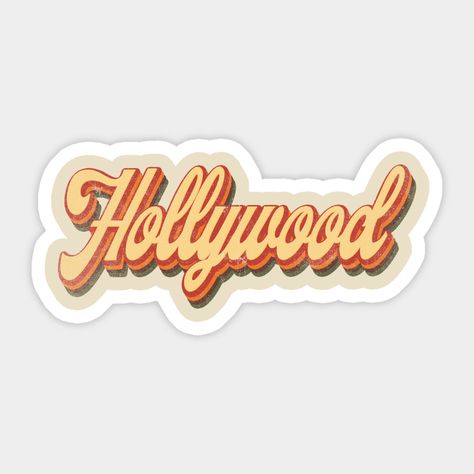 Hollywood California Retro Vintage -- Choose from our vast selection of stickers to match with your favorite design to make the perfect customized sticker/decal. Perfect to put on water bottles, laptops, hard hats, and car windows. Everything from favorite TV show stickers to funny stickers. For men, women, boys, and girls. California Retro, Office Inspo, Pop Art Wallpaper, Sticker Ideas, Hollywood California, Kevin Durant, Vintage Hollywood, Los Angeles California, Hard Hats