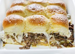 These Mushroom and Swiss Sliders are a unique spin on a traditional Mushroom and Swiss Burger, made with a sweet buttered dinner roll, perfectly seasoned ground beef and a savory Swiss cheese sauce that will leave you wanting more! #sliders #mushroomswissslider #mushroomslider #sliderrecipes #schrooms #iambaker #recipes Mushroom And Swiss Burger, Swiss Cheese Sauce, Hamburg Recipes, Mushroom And Swiss, Swiss Burger, Chicken Crescent, Seasoned Ground Beef, Buffalo Chicken Sliders, Seasoned Butter