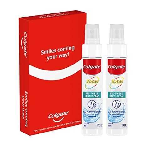 Amazon.com : Colgate Total Mouth Spray, Mint Mouthwash Spray, Sugar Free, 1.93 Oz, 2 Pack : Health & Household Travel Mouthwash, Alcohol Free Mouthwash, Breath Spray, Mouth Spray, Purse Essentials, Gum Health, Body Skin Care Routine, Fresh Mint, Mouthwash