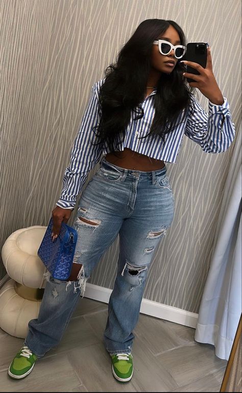 Brunch Fits, Afro Punk Fashion, Vacation Looks, Afro Punk, Versatile Wardrobe, Fashion Board, Punk Style, Fashion Chic, Blue Jean