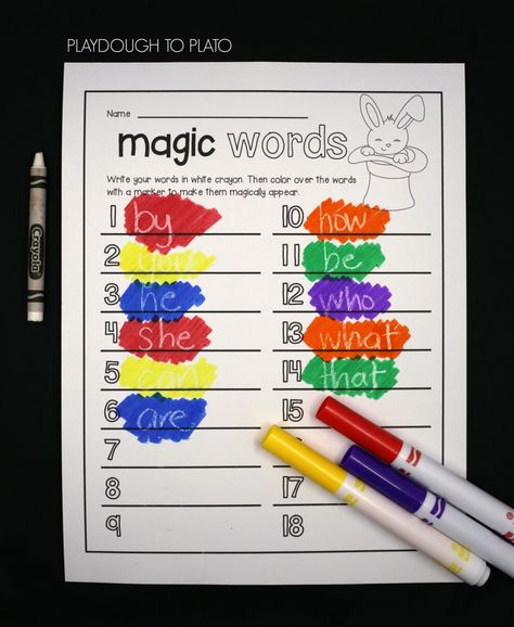 28 super fun word work activities for kids! Make words magically appear, write them upside down, play tic tac toe... tons of fun ideas!! Word Work Stations, Reading Stations, Word Work Centers, Teaching Sight Words, Spelling Practice, Word Work Activities, Spelling Activities, Sight Word Activities, Sight Word Games