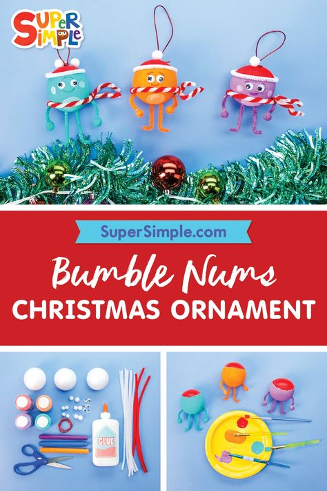 The Bumble Nums – Christmas Ornaments Bumble Nums Birthday Party, Bumble Nums, August Activities, Excited For Christmas, Ornament Craft, Bun Bun, Tis The Season To Be Jolly, Cool Art Projects, 2 Birthday