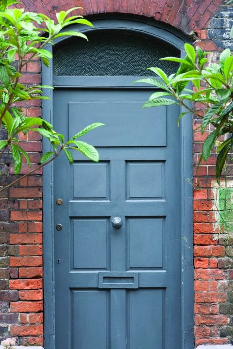 Front Door Paint Colors: Farrow & Ball Hague Blue Exterior Eggshell No. 30 Front Door Images, Front Door Paint, Grey Front Doors, Exterior Door Colors, Door Colour, Traditional Front Doors, Green Front Doors, Blue Front Door, Red Front Door